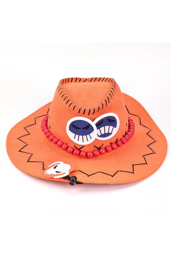 Anime PortgasD Ace Cowboy Hat Cosplay Hats Pirates Cap Suede CostumeA KyA PAL