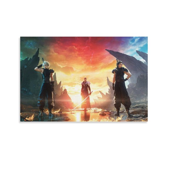 Anime Poster Final Game Fantasy 7 Rebirth Art Game Posters Cloud (2) Wall Art Poster Scroll Canvas Painting Picture Living Room Decor Home 16x24inch(40x60cm)
