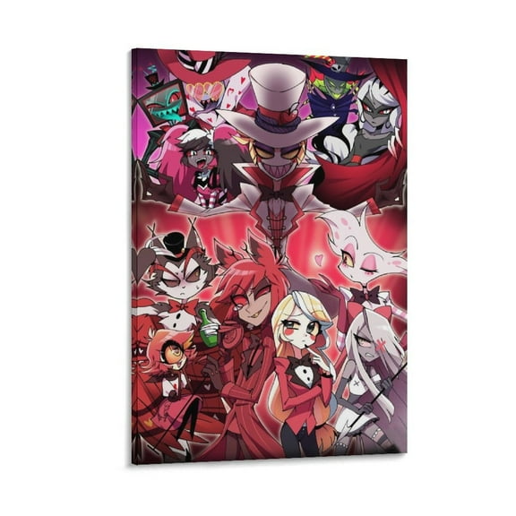 Anime Poster Hazbin Hotel Posters Wall Art Painting Canvas Gift Living Room Prints Bedroom Decor Poster Artworks 16x24inch(40x60cm)