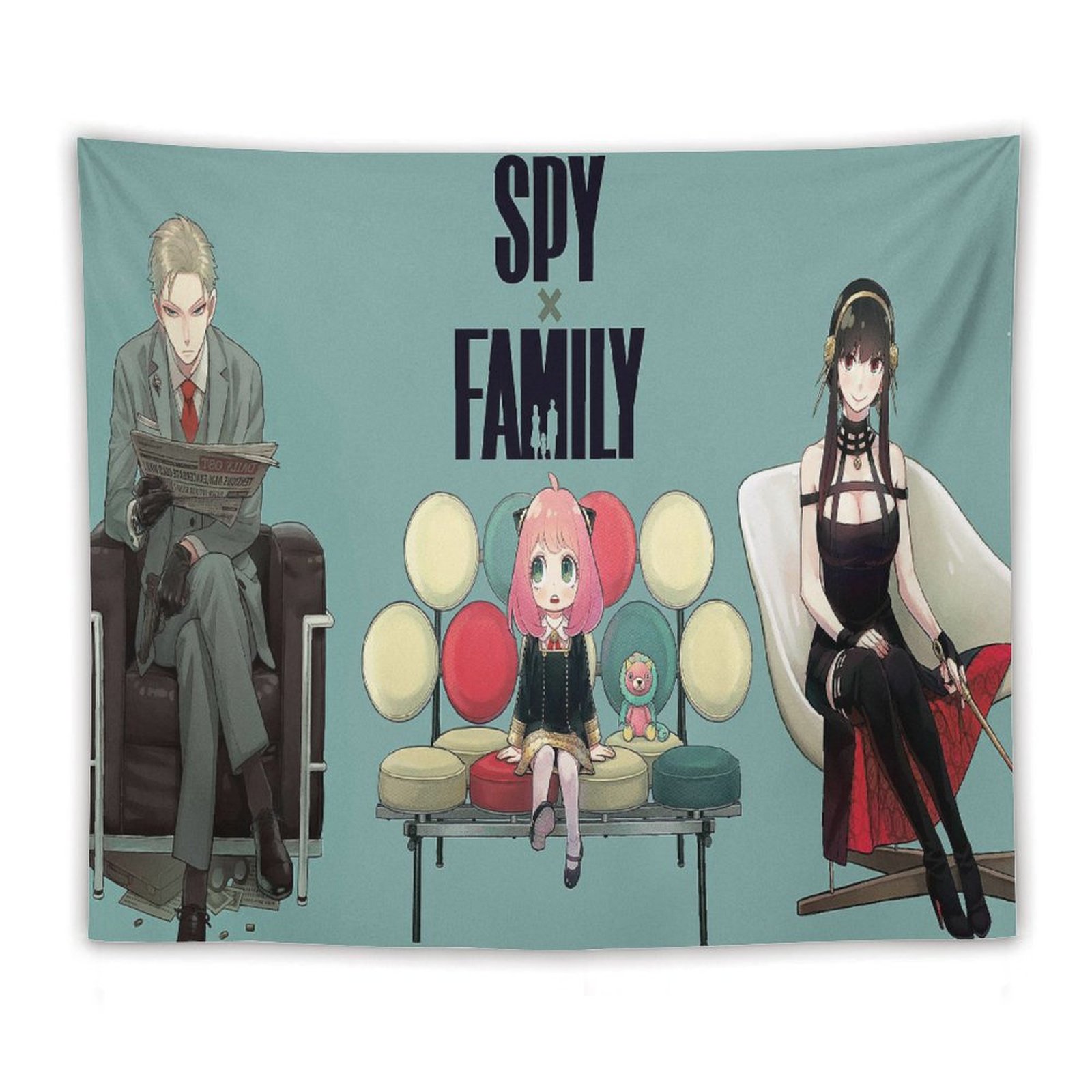 Anime Poster for SPY×FAMILY Bedroom Aesthetics Funny Room Decor Flag