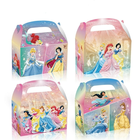 Anime Princess Party Favor Boxes - 12 Pcs Party Favor Candy Boxes for Anime Theme Birthday Party Supplies Decor,Birthday Game Party Kraft Paper Gift Bag Decorations