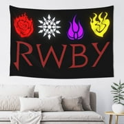 Anime RWBY Logo Tapestry Wall Hanging Home Decoration Wall Blanket Dormitory Living Room Bedroom Backdrop Poster( 60x40inch)