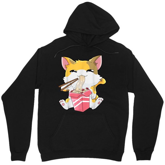 Anime Ramen Cat Kawaii Neko Ramen Lover Graphic Japanese Funny Foodie Pet M5361 Unisex Hoodie, Up to Size 5XL