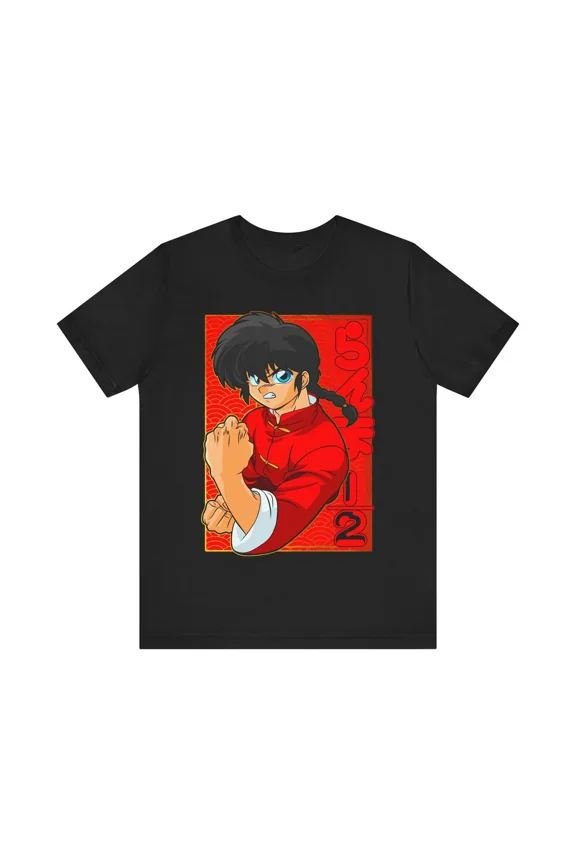 Anime Ranma Saotome 1/2 T Shirt Size S - 5Xl BLACK Size S - 5XL