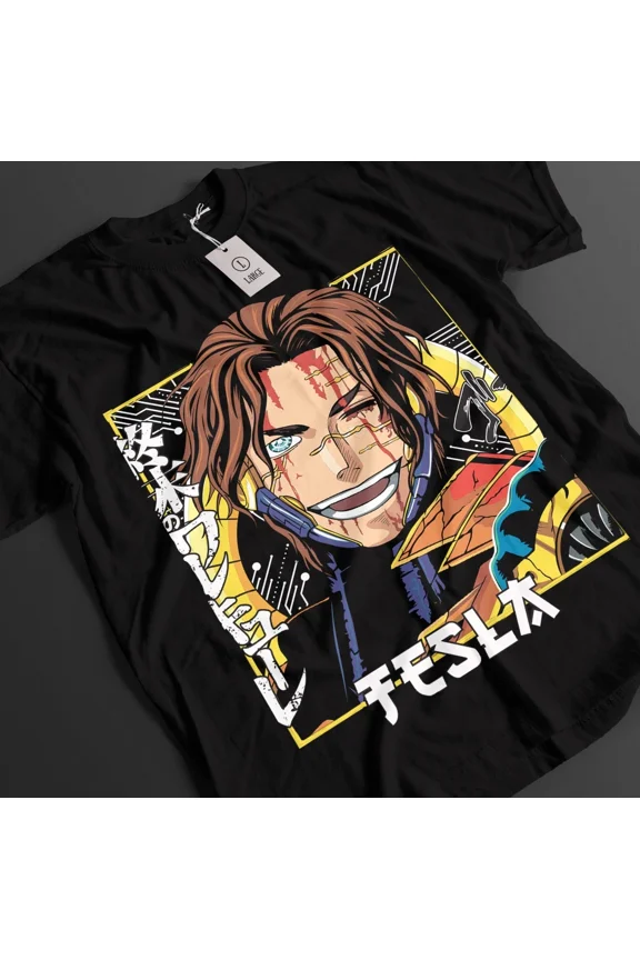 Anime Record Of Ragnarok Tesla Black T-Shirt, Gift For Otaku