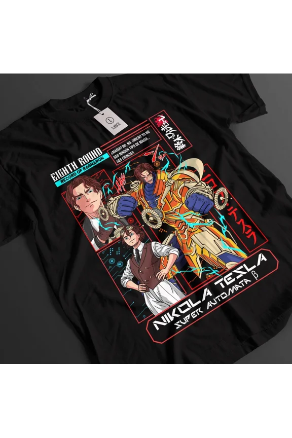 Anime Record Of Ragnarok Tesla Super Automata Black T-Shirt, Gift For Otaku
