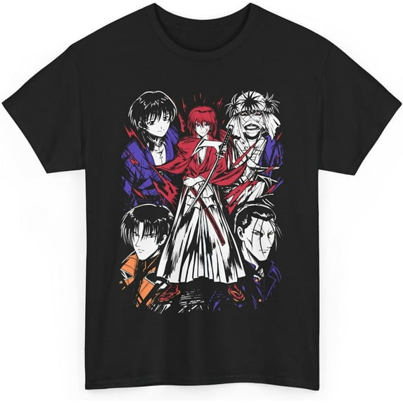 Anime Rurouni Kenshin Shirt Merch Casual Short Sleeved T Shirt Unisex Tee
