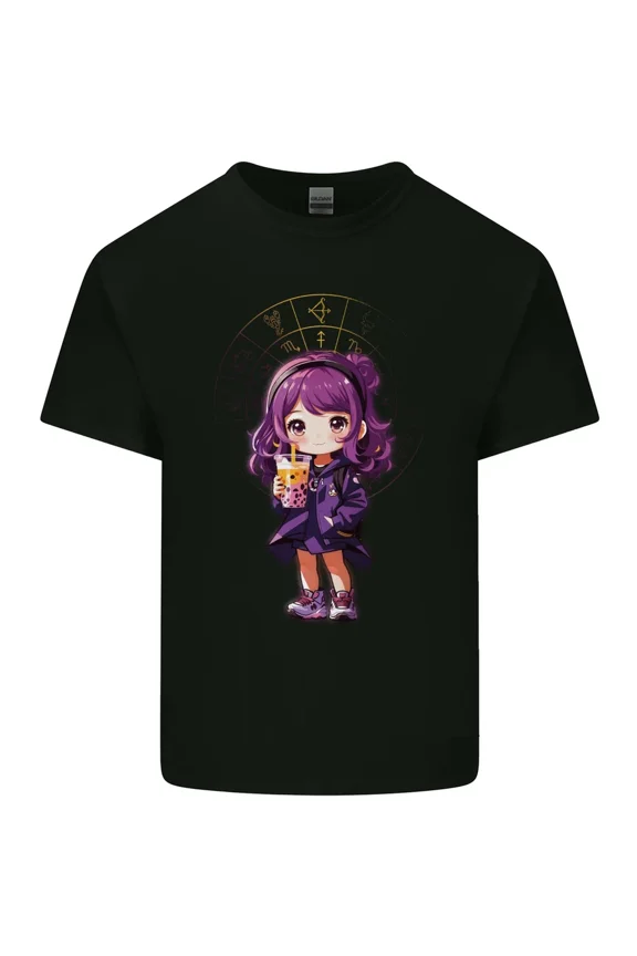 Anime Sagittarius Chibi Cute Zodiac Astrology Graphic Cotton Shirt,for unisex up to 5XL