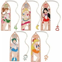 Anime Sailor Magic Stick Moon Bookmarks, Cartoon Girls Creative Hollow Bookmark, Magical Girl Page Mark Bookmarks Set for Students Teachers,5Pcs A