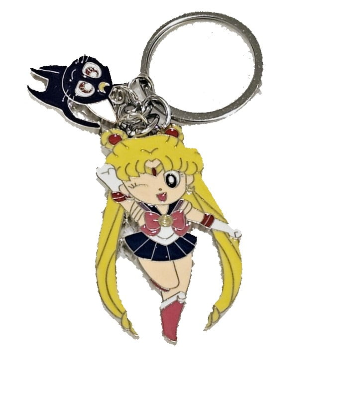 Anime World Sailor Moon Luna Cat Metal Charm Keychain