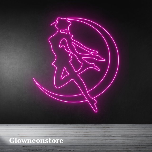Anime Sailor Moon Neon Sign, Anime Girl Led Light, Aesthetic Anime Girl