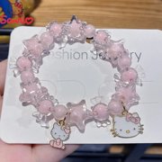 HANGGAODA TRADING Anime Sanrio Bracelet Hello Kitty Y2k Crystal Bracelet Cinnamoroll Melody Girls Kawaii Jewelry Ornaments Accessory Birthday Gift