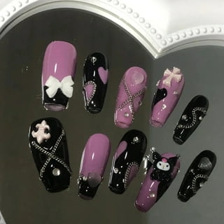Sanrio Nail Jewelry Charms Kit Hello Kitty Kuromi Rhinestone Gems Manicure  DIY C