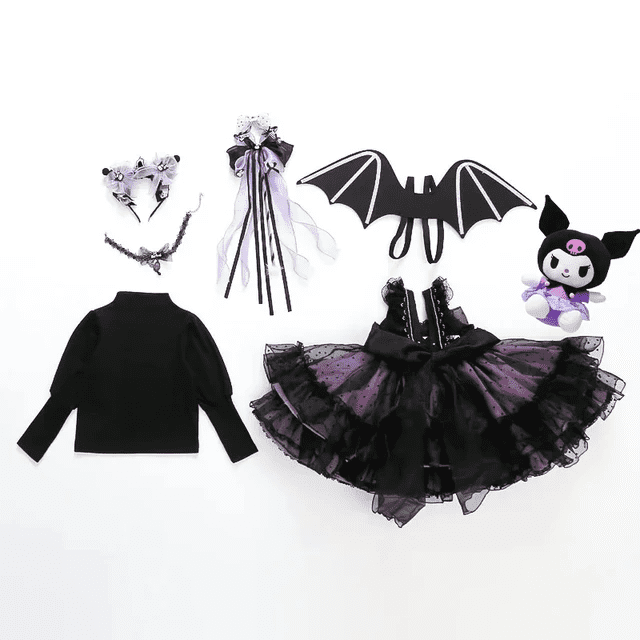 Anime Sanrio Hello Kitty Kuromi Children‘s Dress CosPlay Academy Style