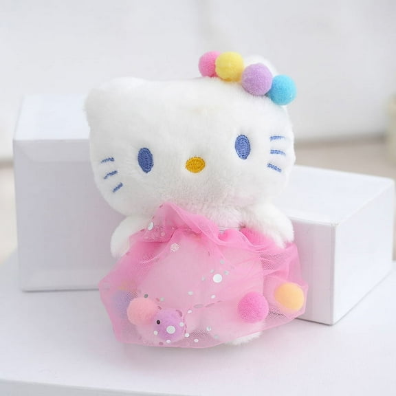 Anime Sanrio Hello Kitty Plush Keychain Pendant Cartoon Backpack Decoration Keychain Pendant Accessories For Children Gifts Toy