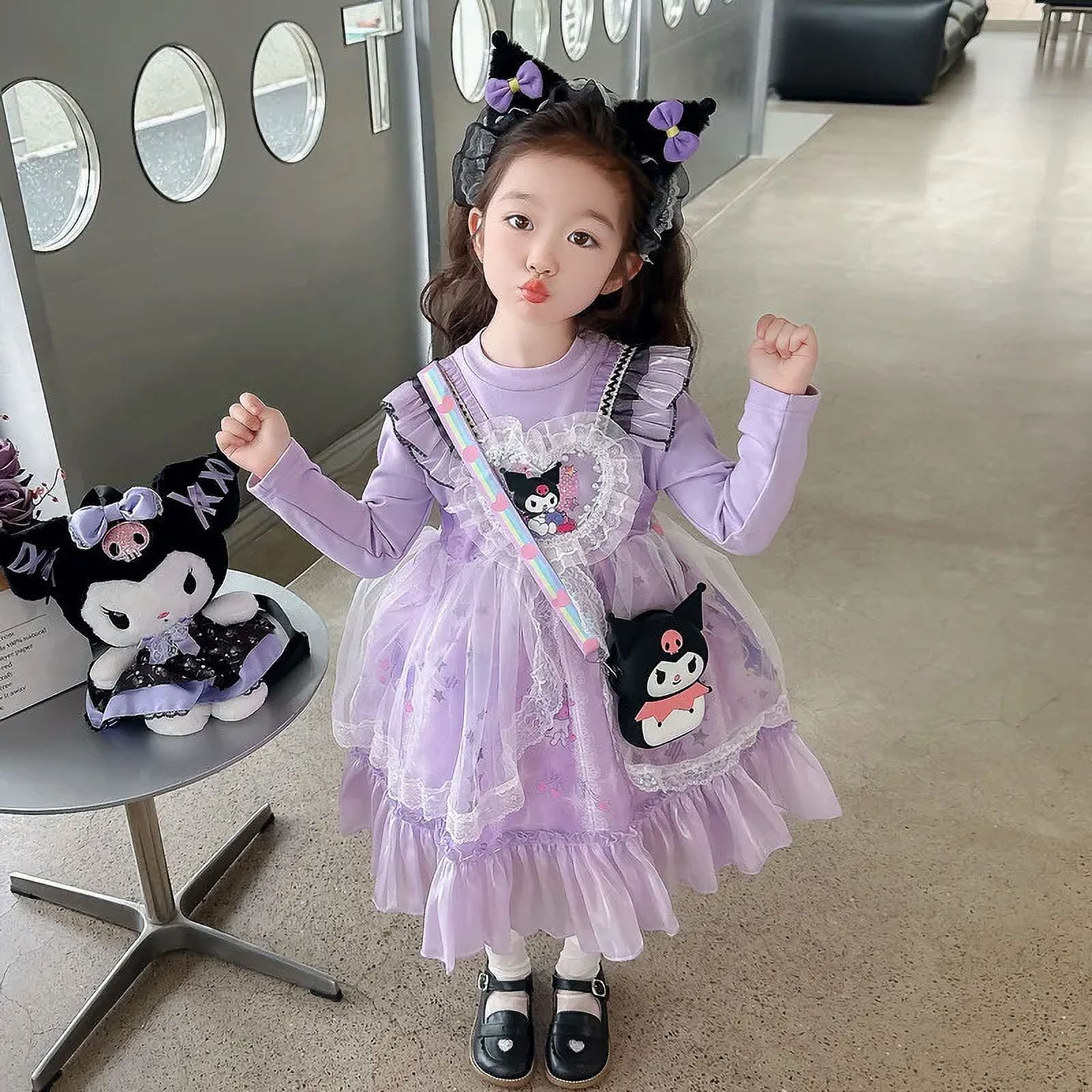 Anime Sanrio Kawaii Kuromi Girl Dress Summer Girly Cute Children's Lolita  Princess Cartoon Loose Fitting Dress Birthday Gift - Walmart Business  Supplies