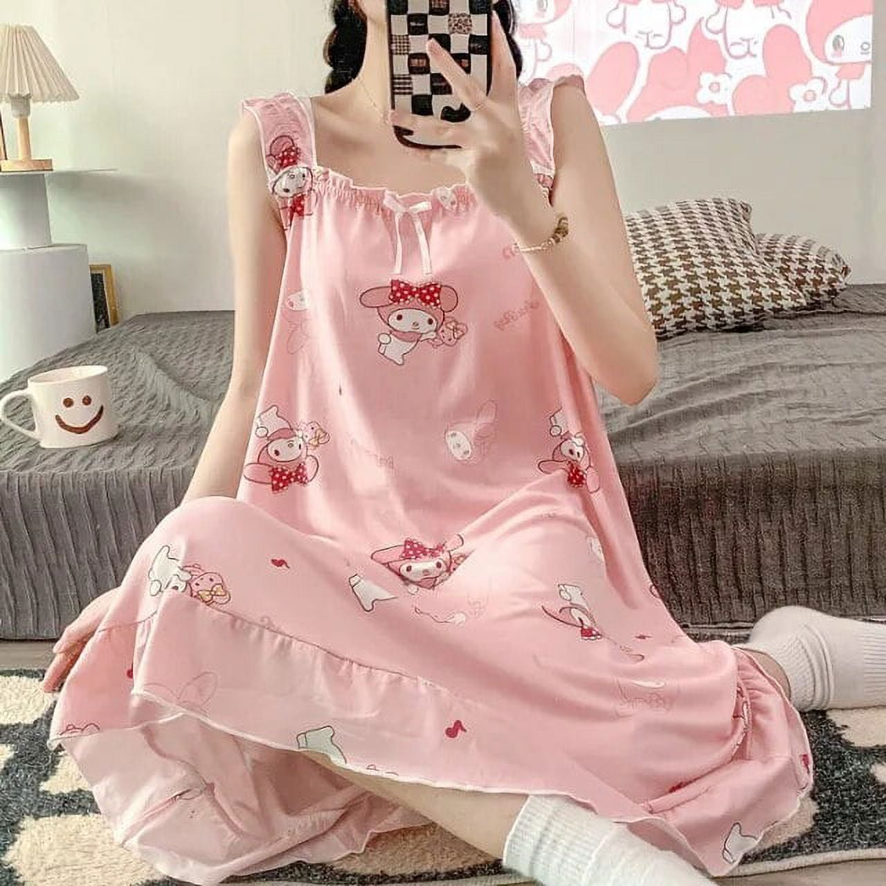 Anime Sanrio Kuromi Women‘s Pajamas Kawaii Cartoon Cinnamoroll Summer