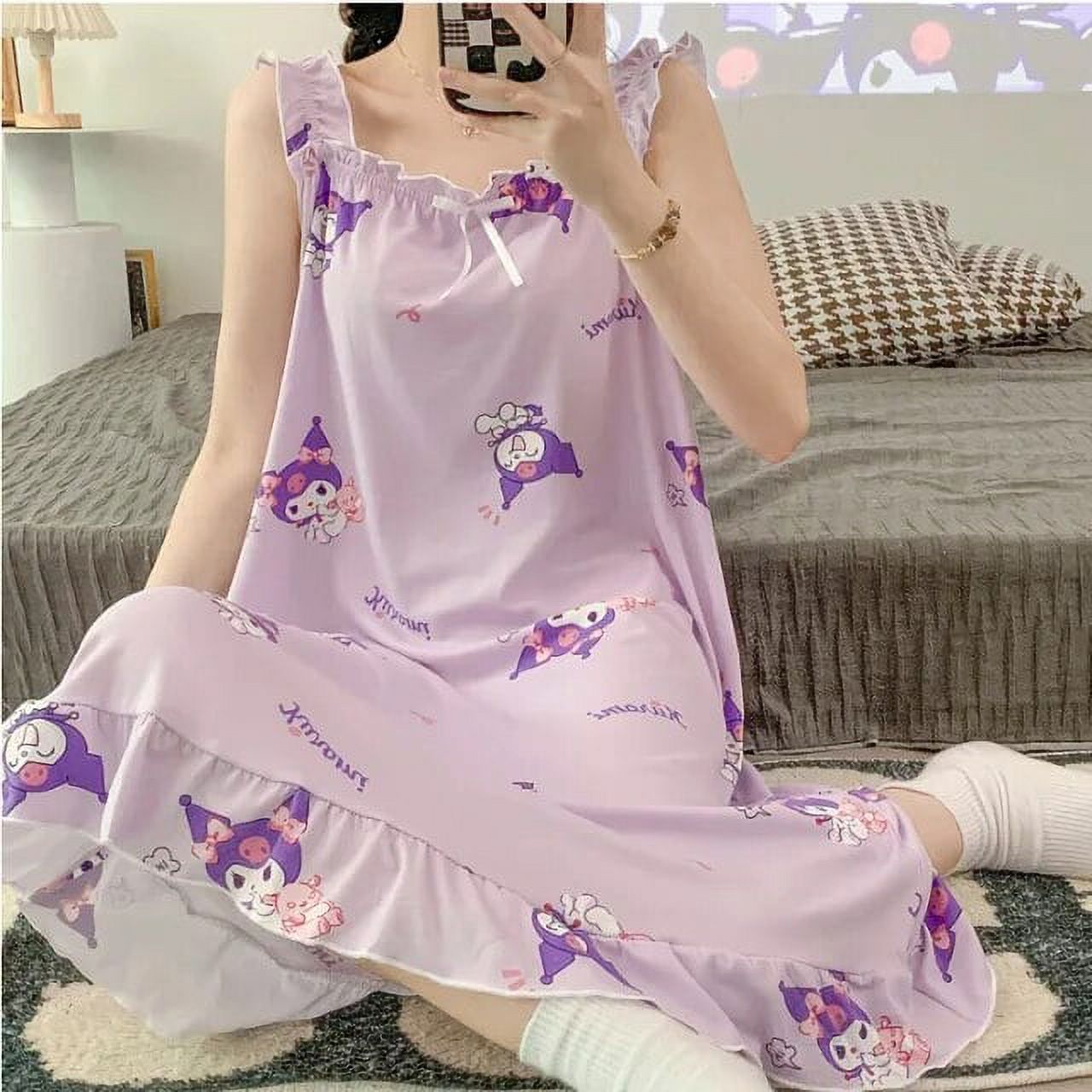 Anime Sanrio Kuromi Women‘s Pajamas Kawaii Cartoon Cinnamoroll Summer