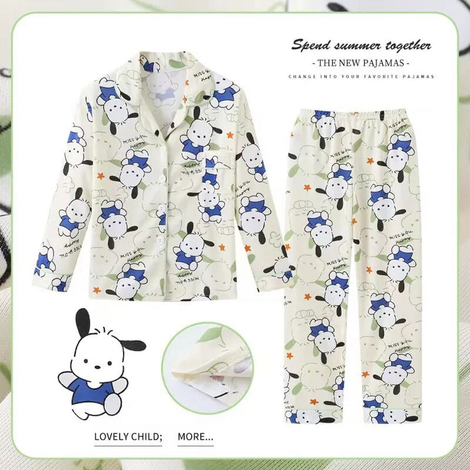 Anime Sanrioed Child Pajamas Suit Long-sleeved Cartoon Cinnamoroll 