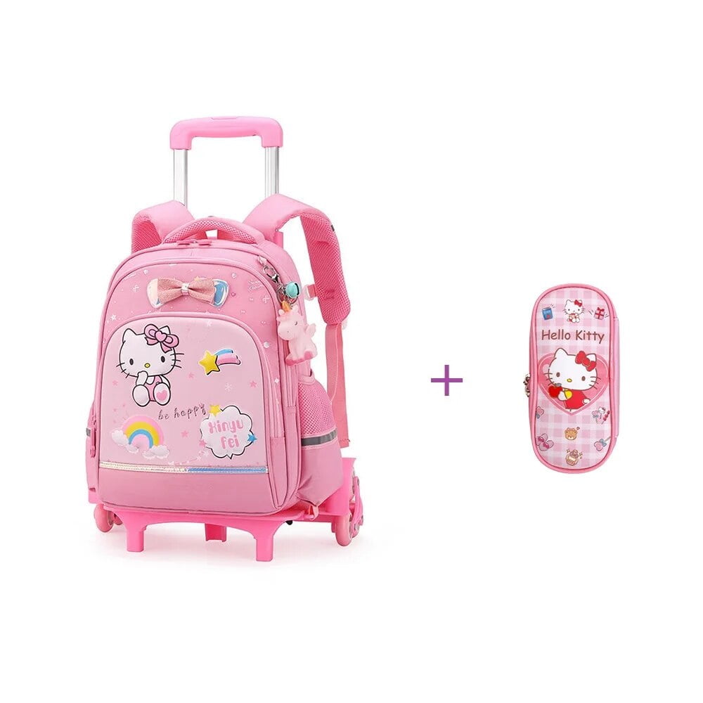 Hello kitty trolley bag for school hotsell
