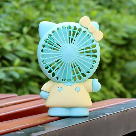 Anime Sanrios Hellokittys Model Doll Series Cute USB Handheld Fan Kawaii Creative Ornaments Cute Portable Rechargeable Mini Fan