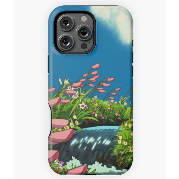Anime Scenery Flowers Nature Studio Ghibli Style Art G243 Compatible Phone Case for iPhone 17, 16, 15, 14, 13, 12, and 11 Pro Max