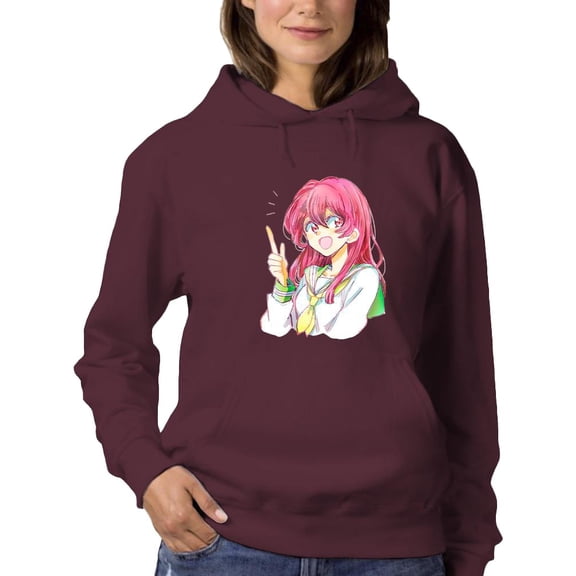 Anime Schoolgirl Idea Hoodie Women -Image by Shutterstock, Female Medium