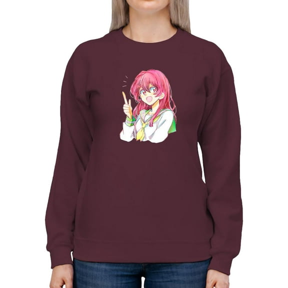 Anime Schoolgirl Idea Sweatshirt Women -Image by Shutterstock, Female 3X-Large