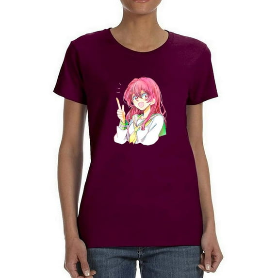 Anime Schoolgirl Idea T-Shirt Women -Image by Shutterstock, Female Large