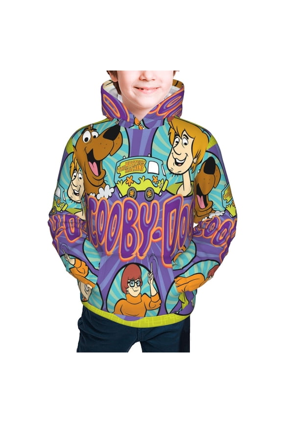 Anime Scooby Doo Youth Hoodie 3d Printed Pullover Hooded Sweatshirt Fall And Winter, Long Sleeve Pullover With Pockets Casual Warm Zipper Hooded For Boys And Girls Small