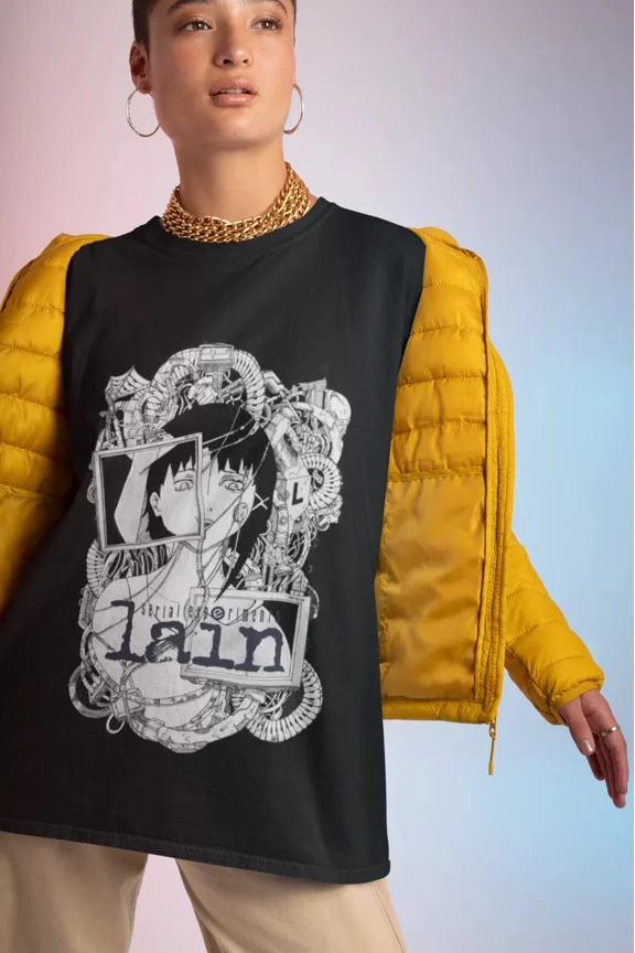 Anime Serial Experiments Lain Iwakura Ma Black T Shirt Size S - 5XL