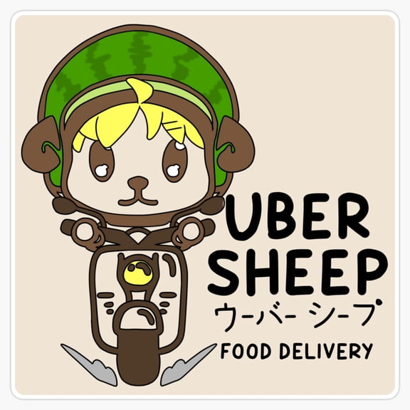 Anime Sheep Girl Virtual Creator Food Delivery Service Express Box Logo Decal For PC Case Sticker