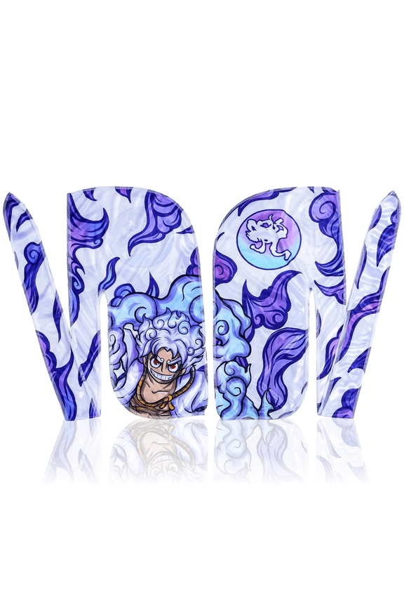 Anime Silk Durag - Designer Art Durags for Men and Women with Long Tails and Quadruple Stitching, Smooth Silky Satin Fabric Headband