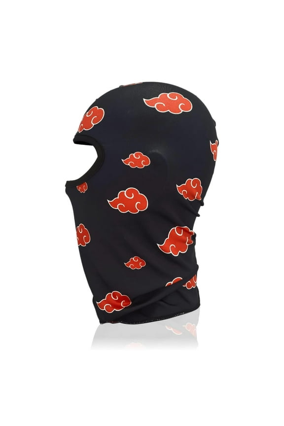 Anime Ski Mask with Design - Red Cloud Black Balaclava Summer Skii and Winter Masks for Men Women, Face Cover Windproof Motorcycle UV Protection
