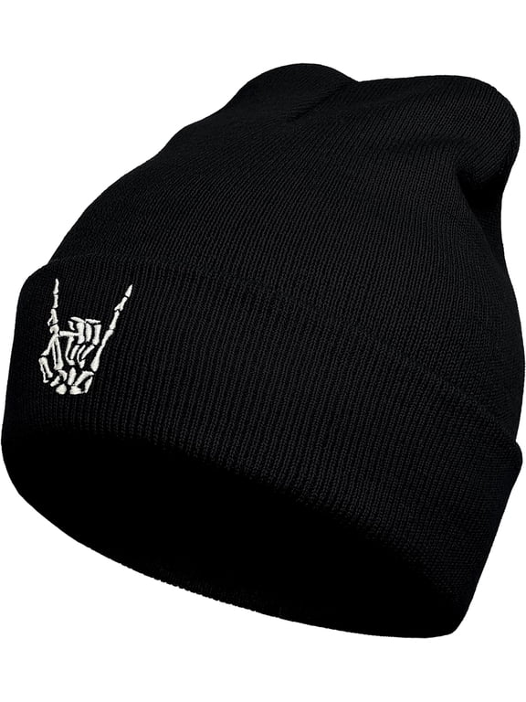 Anime Skull Beanies for Men and Women, Cool Emo Stuff Goth Fashion Skeleton Knit Hat Gifts