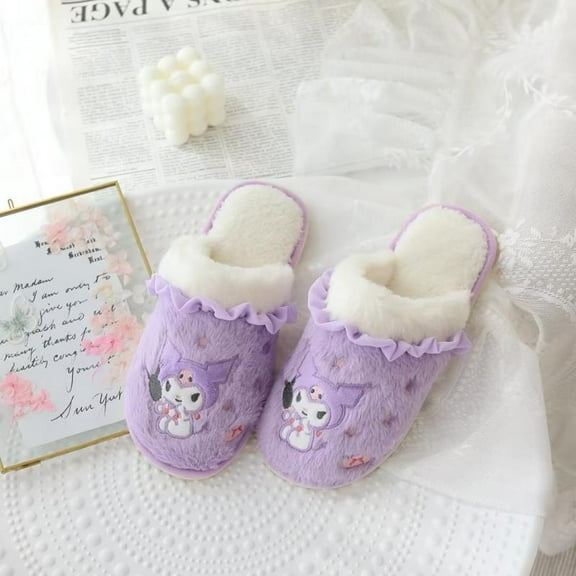 Anime Slippers Cartoon Cute Plush Slippers Indoor Slide Slipper Bedroom Shoes House floor Slipper for Women Girls