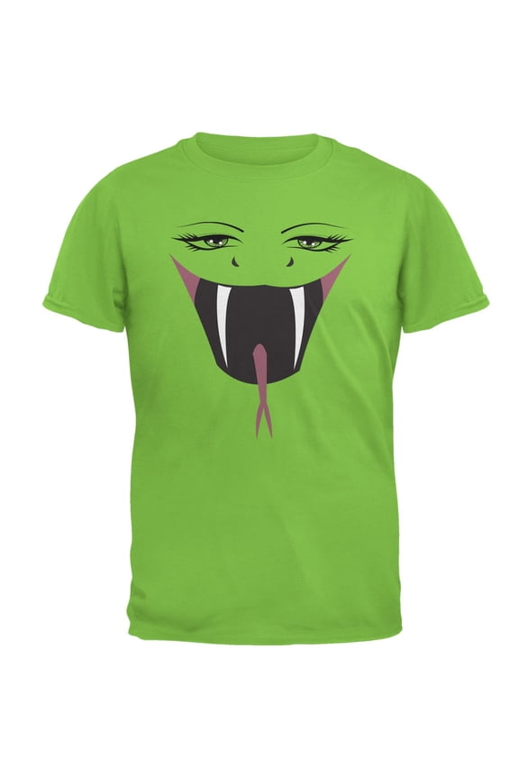 Anime Snake Face Hebi Lime Green Adult T-Shirt - 2X-Large