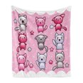 thumbnail image 1 of Anime Soft Flannel Fleece Throw Blanket, Kitty Doodles Emotions Funny Animal Lover Theme Japanese Art Print, Cozy Plush for Indoor and Outdoor Use, 50" x 60", Purple Pink Blue, by Ambesonne, 1 of 6