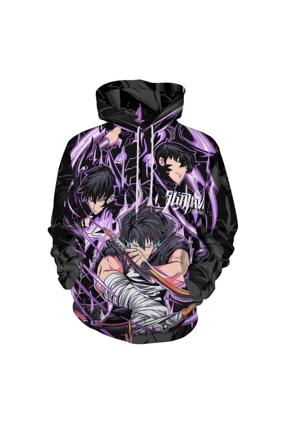 Anime Solo Leveling Adult Sweater Pullover Sweatshirt Hoodies Long Sleeve Hooded Jackets Men Women