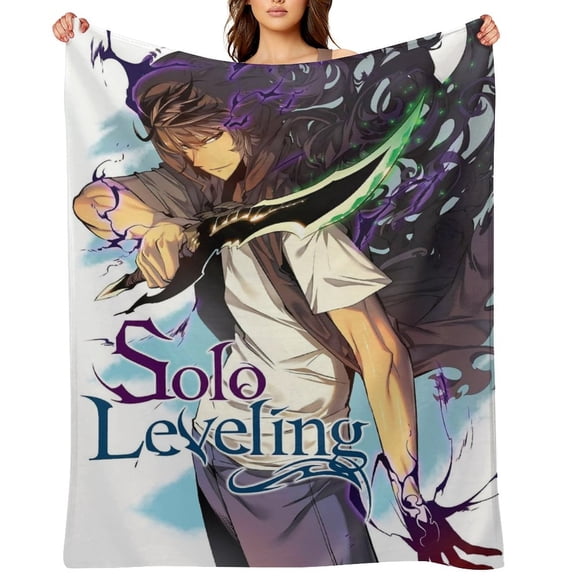 Anime Solo Leveling Flannel Blanket, Ultra Soft Warm Throw Lightweight Microfleece Blanket for Home Sofa Bed,There Are Five Sizes to Choose from 30x40,32x48,50x40,60x50,80x60inch