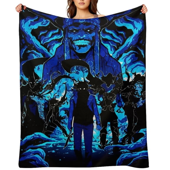 Anime Solo Leveling Flannel Blanket, Ultra Soft Warm Throw Lightweight Microfleece Blanket for Home Sofa Bed,There Are Five Sizes to Choose from 30x40,32x48,50x40,60x50,80x60inch