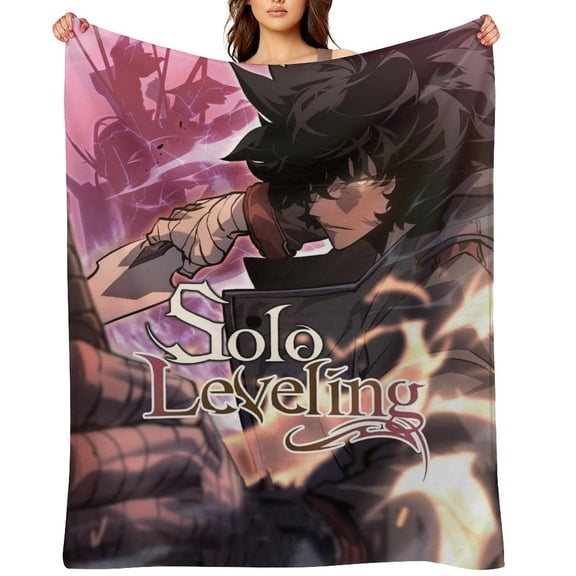 Anime Solo Leveling Flannel Blanket, Ultra Soft Warm Throw Lightweight Microfleece Blanket for Home Sofa Bed,There Are Five Sizes to Choose from 30x40,32x48,50x40,60x50,80x60inch