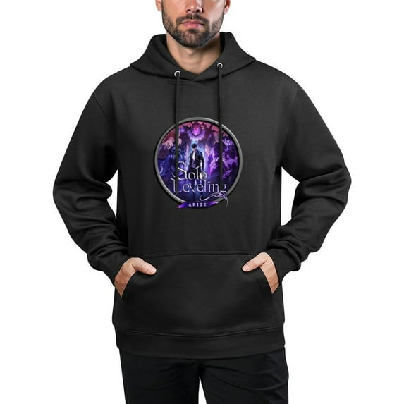 Anime Solo Leveling Hoodie,Unisex Adult Fashion Fleece Lined Hooded Sweater, Hat Rope, Sports Pullover Sportswear