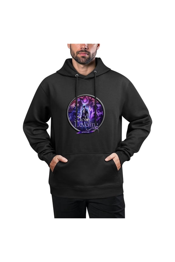 Anime Solo Leveling Hoodie,Unisex Adult Fashion Fleece Lined Hooded Sweater, Hat Rope, Sports Pullover Sportswear