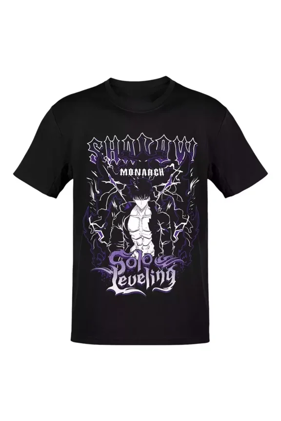 Anime Solo Leveling Sung Jinwoo Shadow Mona T-Shirt Size S-5XL, Gift For Friends