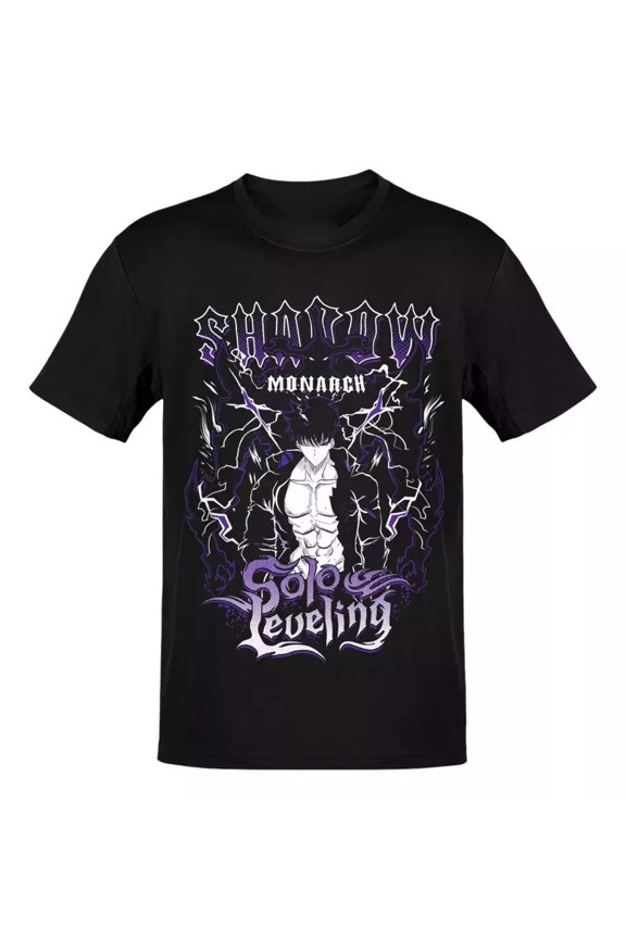 Anime Solo Leveling Sung Jinwoo Shadow Mona T-Shirt Size S-5XL, Gift For Friends