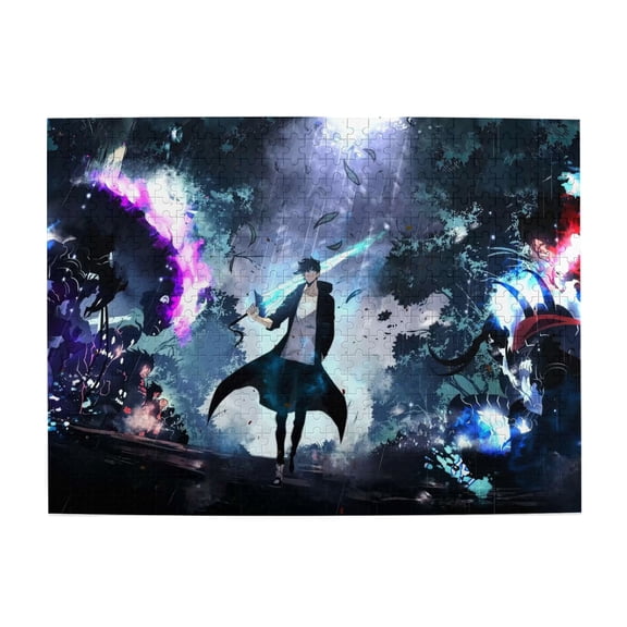 Anime Solo Leveling Wooden Picture Puzzle 500 Piece Jigsaw Puzzle for Adults Challenging Puzzle Game Gifts