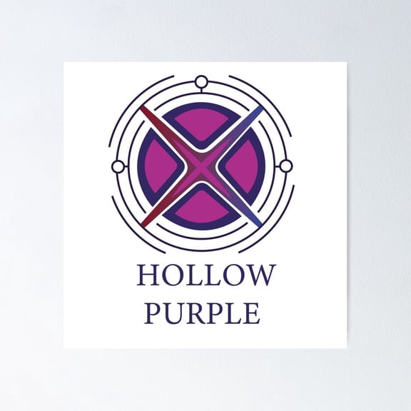 Anime Sorcerer Purple Void Geometric Wall Art Aesthetic Decor, Unframed Poster