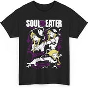Anime Soul Eater T-Shirt, Medusa, Maka Albarn, Death The Kid, Black Star, Short Sleeved T Shirt Unisex Tee