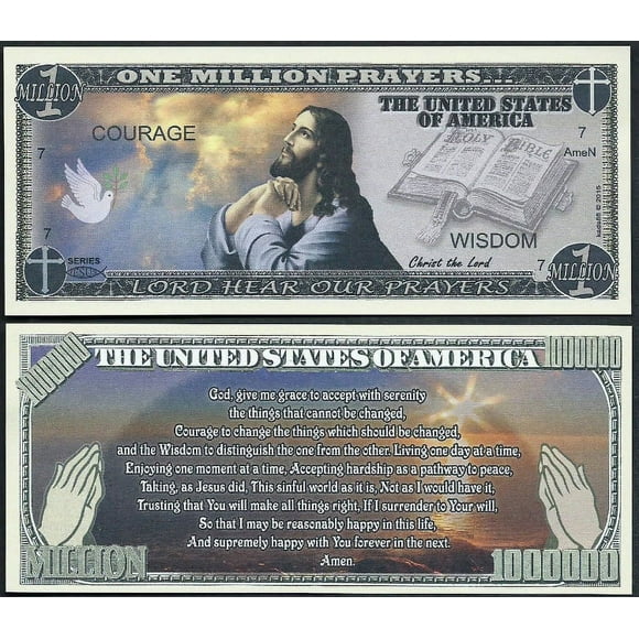 Anime Source Christian Jesus Lord Hear Our Prayer Serenity Prayer Million Bills - Lot of 25